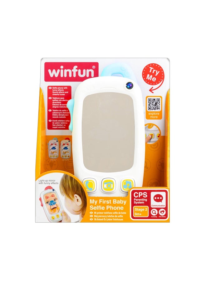 Winfun My First Baby Selfie Phone | Interactive Toy with Camera Sounds, Music, Light-Up Buttons & Learning Play | Light-Up Mirror Toy with Camera Effects, Sounds & Tunes | For Toddlers Ages 9 Months+ - Image 1